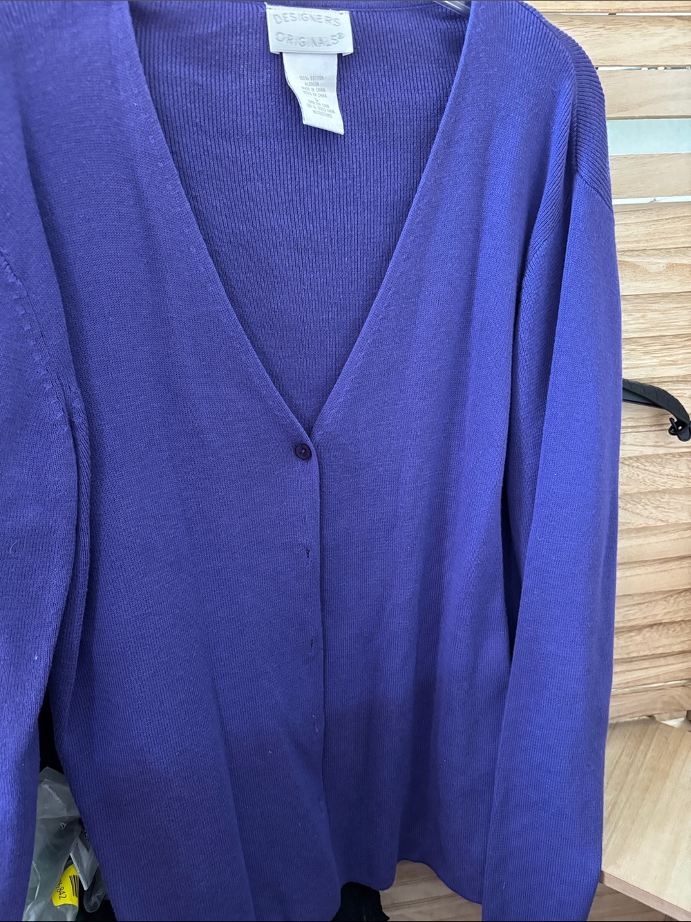 Designers Originals Purple V-Neck Button Cardigan Large